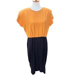 Vintage Dawn Joy Fashions Orange & Black Dress